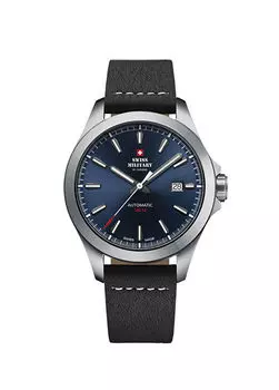 Sma34077.08 кожаные мужские наручные часы Swiss Military By Chrono, серебряный