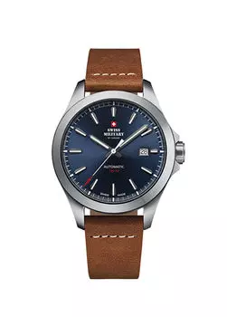 Sma34077.09 кожаные мужские наручные часы Swiss Military By Chrono, серебряный