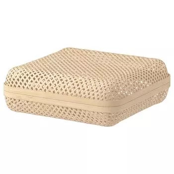 SMARRA СМАРРА Коробка с крышкой, естественный, 30x30x10 см IKEA