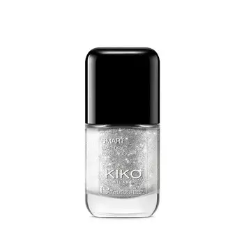 Smart Nail Lacquer Biodegradable Glitter Edition, быстросохнущий лак для ногтей с биоразлагаемыми блестками, 311 голографическое серебро, 7 мл Kiko Milano