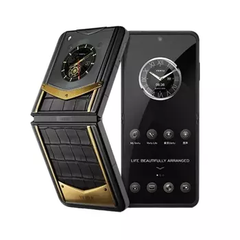 Смартфон Vertu IronFlip, All Gold Basalt Black High Definition Edition, 12 ГБ/512 ГБ, 2 Nano-SIM, черный/золотой