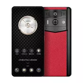 Смартфон Vertu Metavertu 2 Calfskin, 12 ГБ/512 ГБ, 2 Nano-SIM, черный/малиново-красный