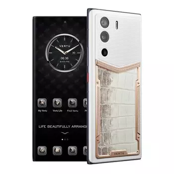 Смартфон Vertu Metavertu Himalayan Alligator Rose Gold & Diamond, 18Гб/1Тб, 2 Nano-SIM, белый/розовое золото
