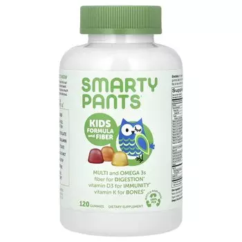 SmartyPants Kids Formula and Fiber Клубника, банан, апельсин и лимон, 120 жевательных конфет
