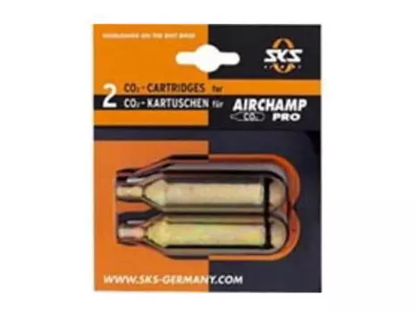 Сменные картриджи CO2, двойная упаковка, 16 г - Airchamp SKS, черный / черный / золотисто-желтый