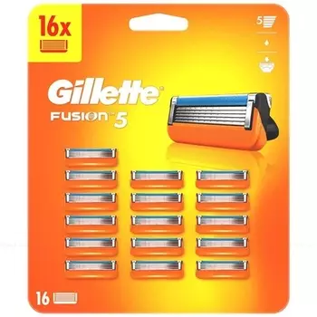 Сменные картриджи для мужской бритвы Fusion 5, набор из 16 лезвий, Gillette