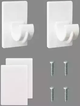 Сменный держатель карнизов Good Life "Lea", (набор, 2 шт.), для карнизов для бистро 2,5х3,2 см, белый