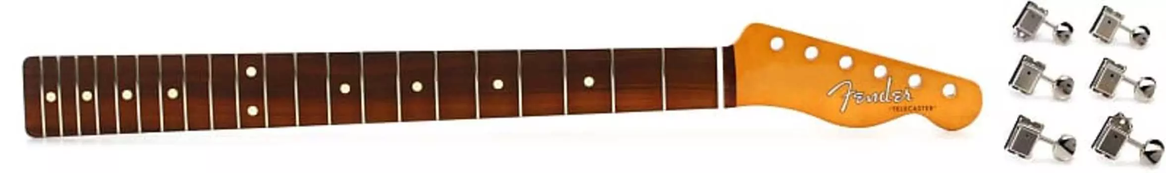Сменный гриф Fender Classic Series '60s Telecaster - комплект накладки на гриф Pau Ferro с набором тюнинговых машин Fender American Vintage Stratocaster-Telecaster - никель 0991603921=1 0992040000=1