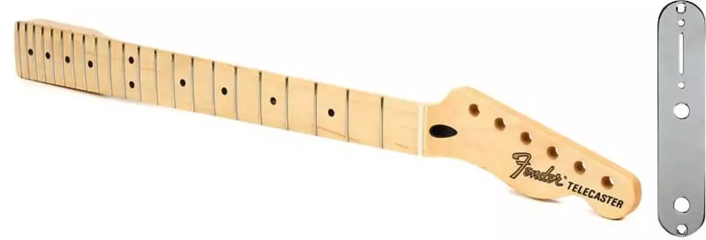 Сменный гриф Fender серии Deluxe Telecaster — комплект кленовой накладки на гриф с панелью управления Fender Telecaster — хром 0992058000=1 0997600921=1