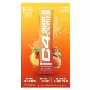 Смесь для энергетического напитка Cellucor C4 Smart Peach Mango, 14 пакетиков