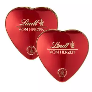 Смесь пралине Lindt Von Herzen в металлической банке в форме сердца, 30 г, 2 шт.