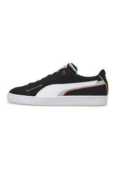 Смещенные замшевые спортивные туфли с кожей Puma, черный
