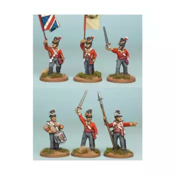 Смешанное британское командование в Бельгийском Шако, стоит (на огневом рубеже), Napoleonics - British (28mm) (Front Rank Miniatures)