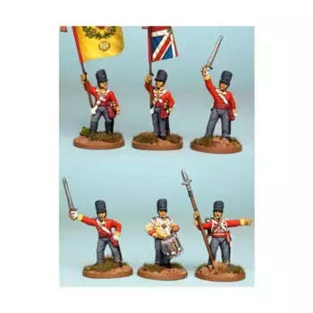 Смешанное британское командование в покрытом бельгийском кивере стоит, Napoleonics - British (28mm) (Front Rank Miniatures)