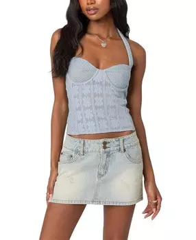 Смешанный топ Edikted с чашечками крючком, синий