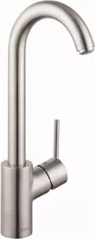 Смеситель для бара Hansgrohe 04287800 Talis S с одним отверстием и поворотным изливом, steel optic