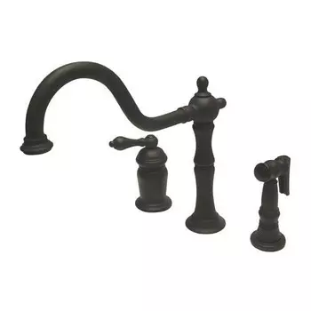 Смеситель для бара Kingston Brass Heritage с боковым распылителем, oil rubbed bronze