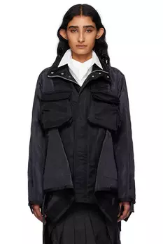 Смесовая куртка из нейлоновой саржи Sacai, черный