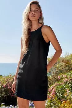 Смесовой лен с высоким вырезом Next, черный