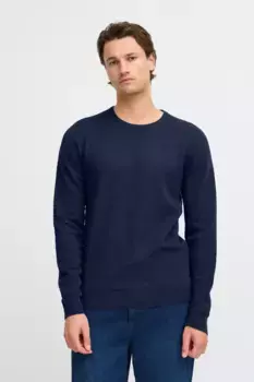 Смесовый вязаный свитер "BLEND BHREDHILL CREW NECK KNIT NOOS", цвет Dress Blues