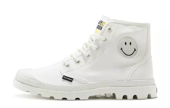 Smiley X Pampa Canvas Shoes Unisex High-top White Palladium