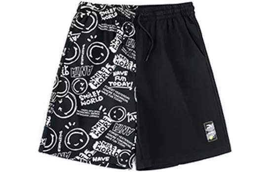 Smileyworld X Life Collection повседневные шорты мужские черные Anta, черный