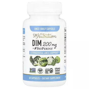 SMNutrition, DIM + BioPerine, 60 капсул