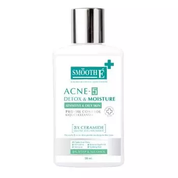 Smooth E Жидкое очищающее средство Acne 5 Oil Control 50 мл, White-Green
