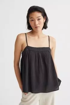 Сморщенный топ H&amp;M, черный