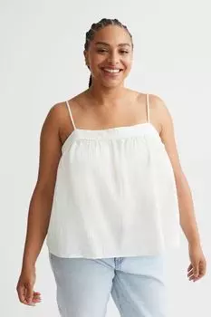 Сморщенный верх H&amp;M, сливочный