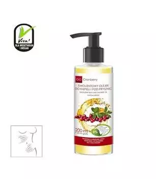 Смягчающее масло для ванны и душа, 250 мл GoCranberry, Nova Cosmetics, GoCramberry