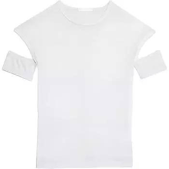 Смятая футболка с разрезами Helmut Lang, Bright White