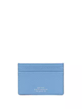 Smythson картхолдер с тисненым логотипом, синий