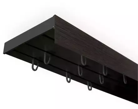 SN DECO GROUP Карниз для штор "Карниз SH (1) с панелью 5 см", 3 направляющие, фиксированный размер 150 см, черный