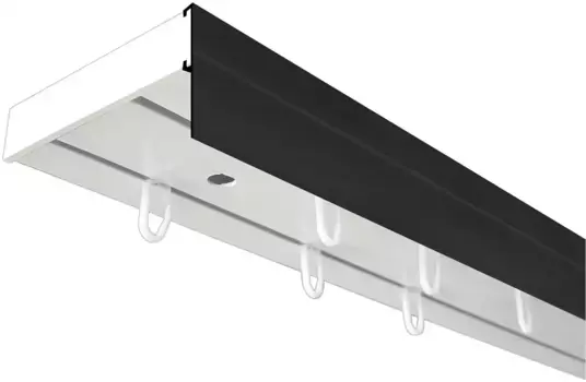 SN DECO GROUP Карниз для штор "Карниз SH с крышкой", 2 направляющие, фиксированный размер 400 см, белый/черный