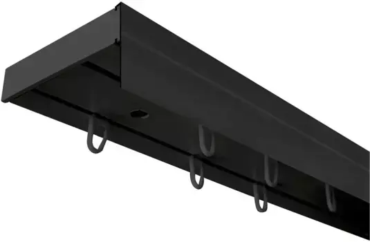 SN DECO GROUP Карниз для штор "Карниз SH с крышкой", 2 направляющие, фиксированный размер 150 см, черный