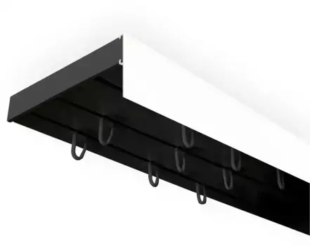 SN DECO GROUP Карниз для штор "Карниз SH (1) с панелью 5 см", 3 направляющие, фиксированный размер 480 см, черно-белый