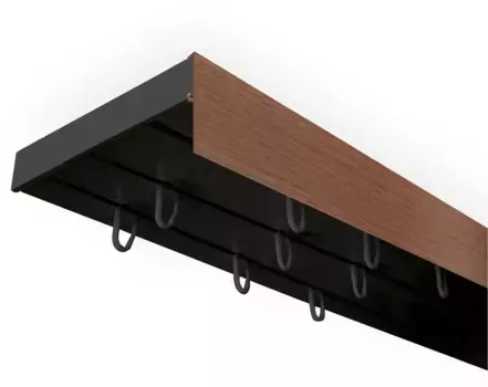 SN DECO GROUP Карниз для штор "Карниз SH (1) с панелью 5 см", 3 направляющие, фиксированный размер 360 см, черный