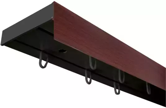 SN DECO GROUP Карниз для штор "Карниз SH (1) с панелью 5 см", 2 направляющие, фиксированный размер 400 см, черный