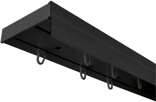 SN DECO GROUP Карниз для штор "Карниз SH (1) с панелью 5 см", 2 направляющие, фиксированный размер 120 см, черный