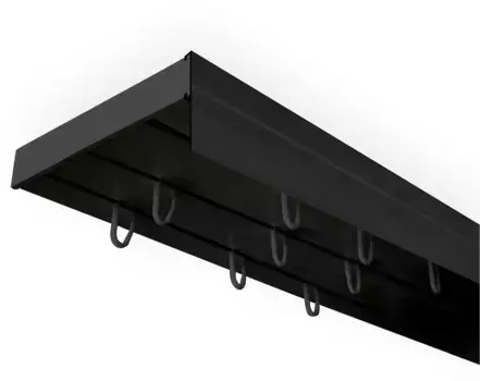 SN DECO GROUP Карниз для штор "Карниз SH (1) с панелью 5 см", 3 направляющие, фиксированный размер 200 см, черный