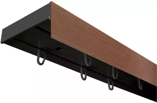 SN DECO GROUP Карниз для штор "Карниз SH (1) с панелью 5 см", 2 направляющие, фиксированный размер 150 см, черный