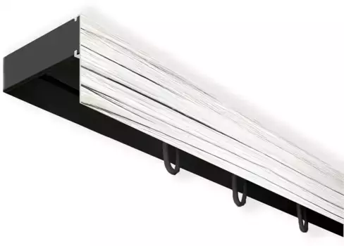 SN DECO GROUP Карниз для штор "Карниз SH с крышкой", 1 направляющая, фиксированный размер 480 см, черный/пепельный