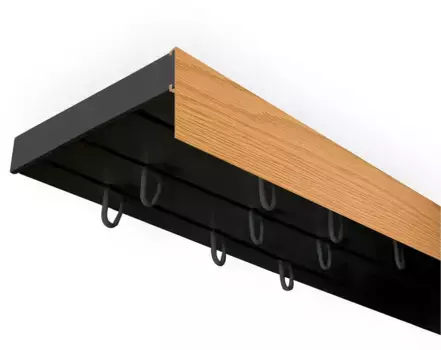 SN DECO GROUP Карниз для штор "Карниз SH с крышкой", 3 направляющие, фиксированный размер 300 см, черный