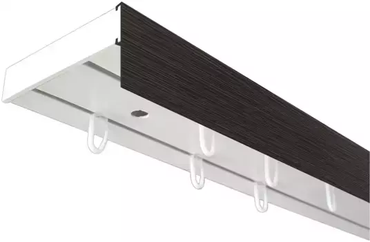 SN DECO GROUP Карниз для штор "Карниз SH (1) с панелью 5 см", 2 направляющие, фиксированный размер 150 см, белый/цвет/венге