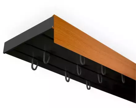 SN DECO GROUP Карниз для штор "Карниз SH (1) с панелью 5 см", 3 направляющие, фиксированный размер 150 см, черный
