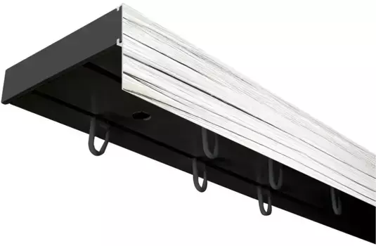 SN DECO GROUP Карниз для штор "Карниз SH (1) с панелью 5 см", 2 направляющие, фиксированный размер 580 см, черный/пепельный