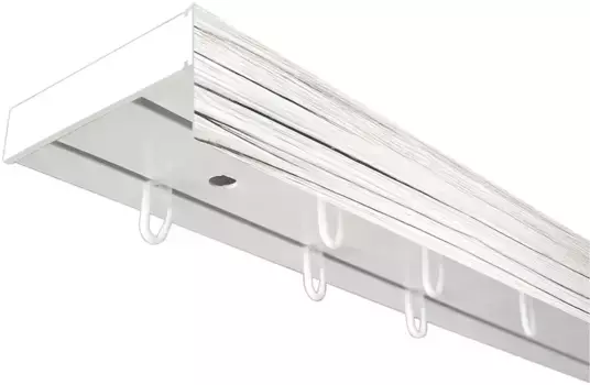 SN DECO GROUP Карниз для штор "Карниз SH (1) с панелью 5 см", 2 направляющие, фиксированный размер 540 см, белый/пепельный