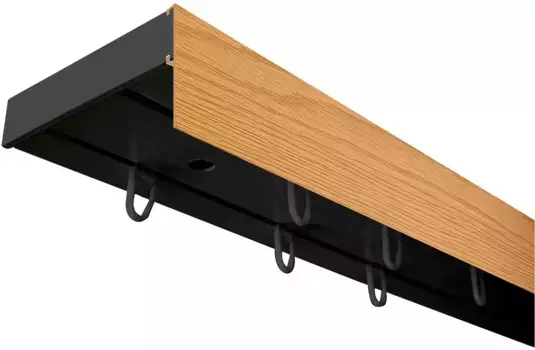 SN DECO GROUP Карниз для штор "Карниз SH с крышкой", 2 направляющие, фиксированный размер 200 см, черный