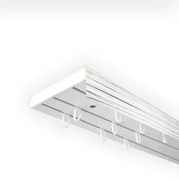 SN DECO GROUP Карниз для штор "Карниз SH с крышкой", 3 направляющие, фиксированный размер 360 см, белый/пепельный